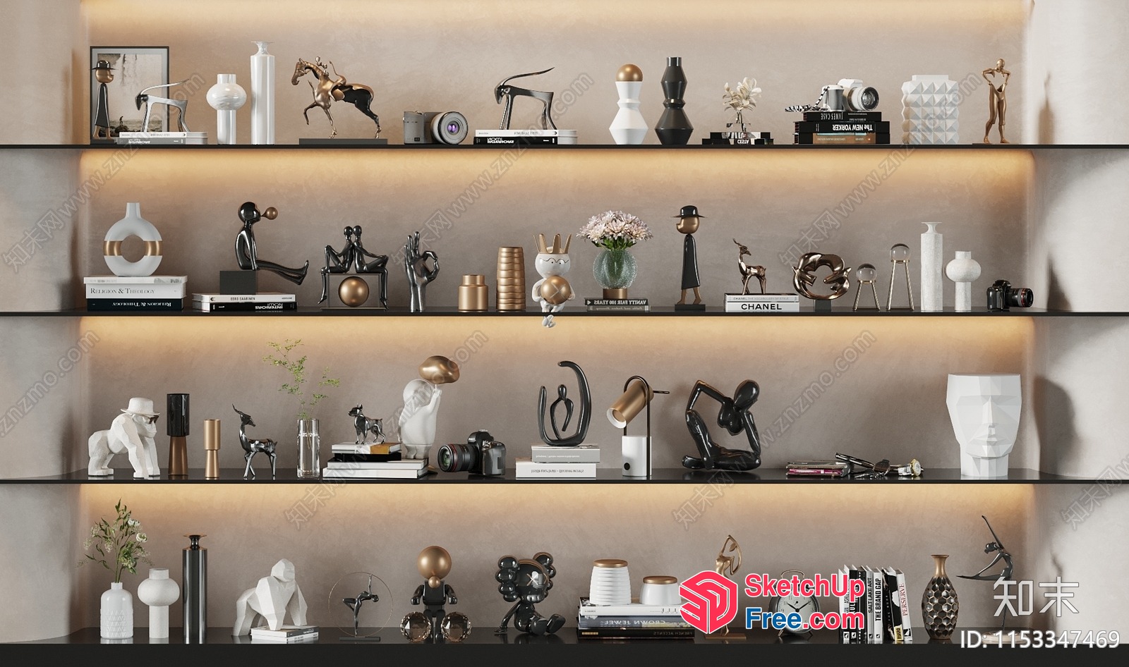 Modern Decorative Shelf Collection 3D SketchUp File