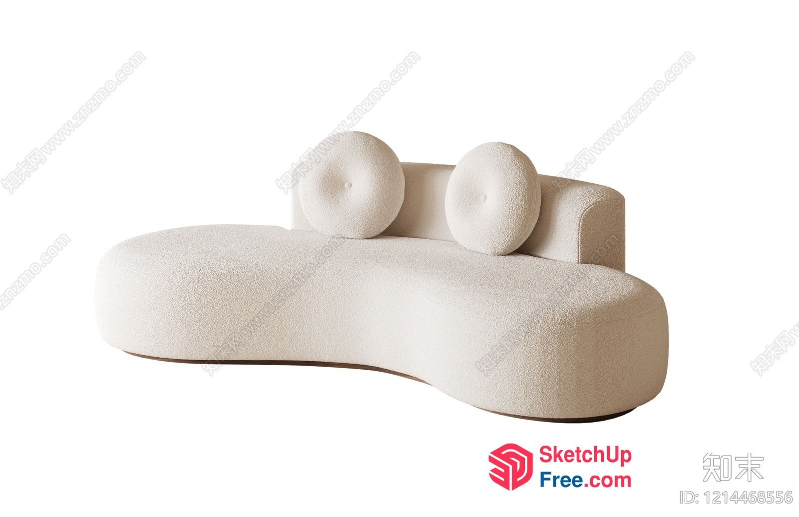 Minimalist Creamy Style Sofa 3D SketchUp File