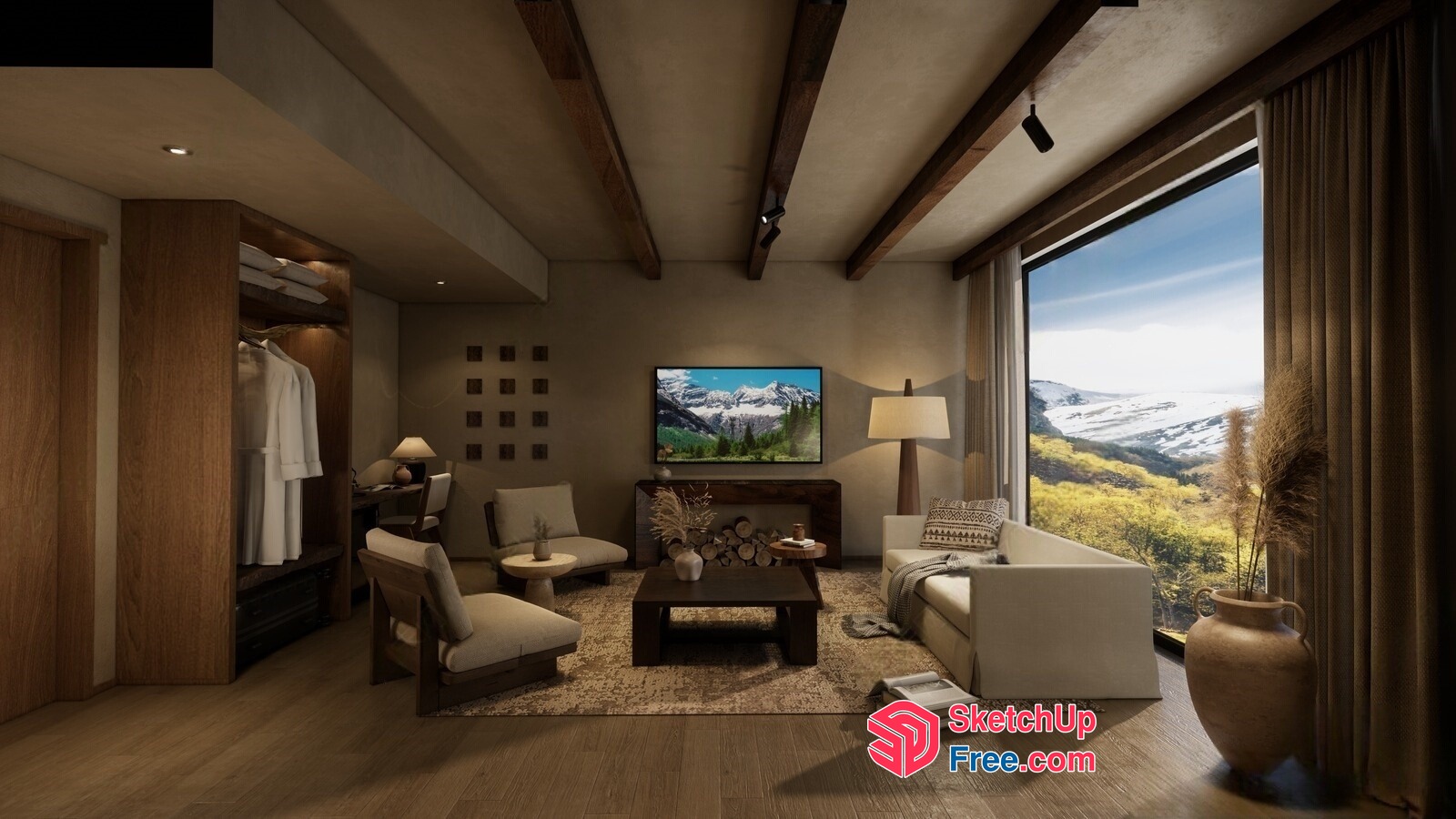 Serene Mountain Retreat 3D SketchUp File