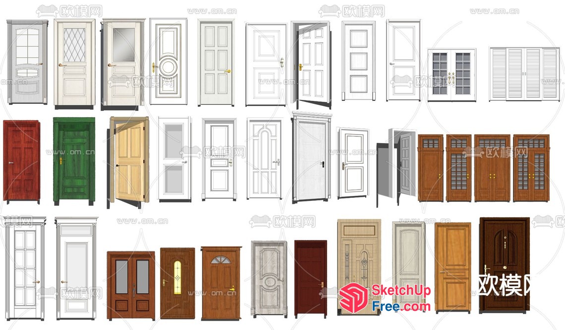 Various Doors 3D SketchUp File