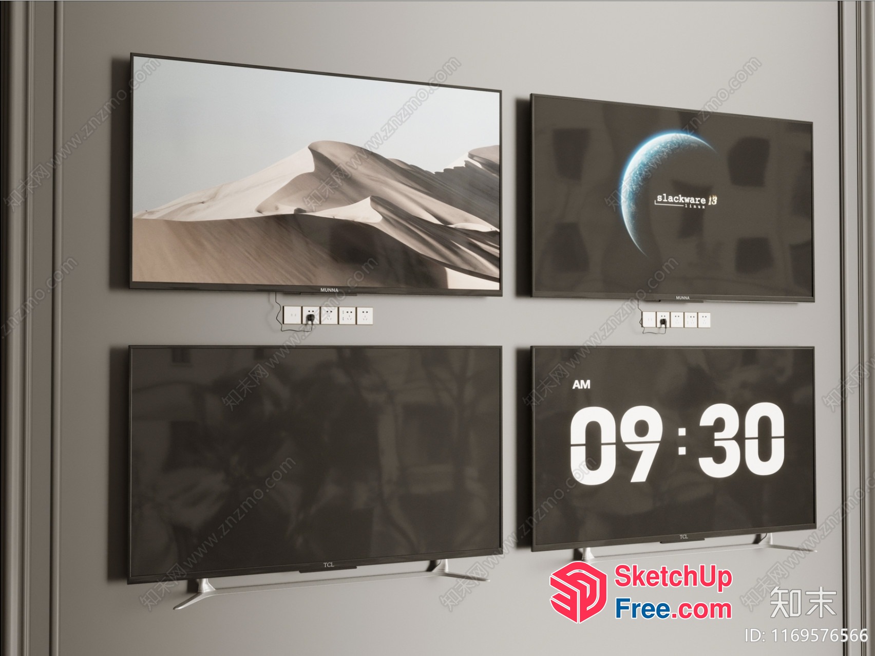 Wall-Mounted Tvs And Electrical Outlets 3D SketchUp File
