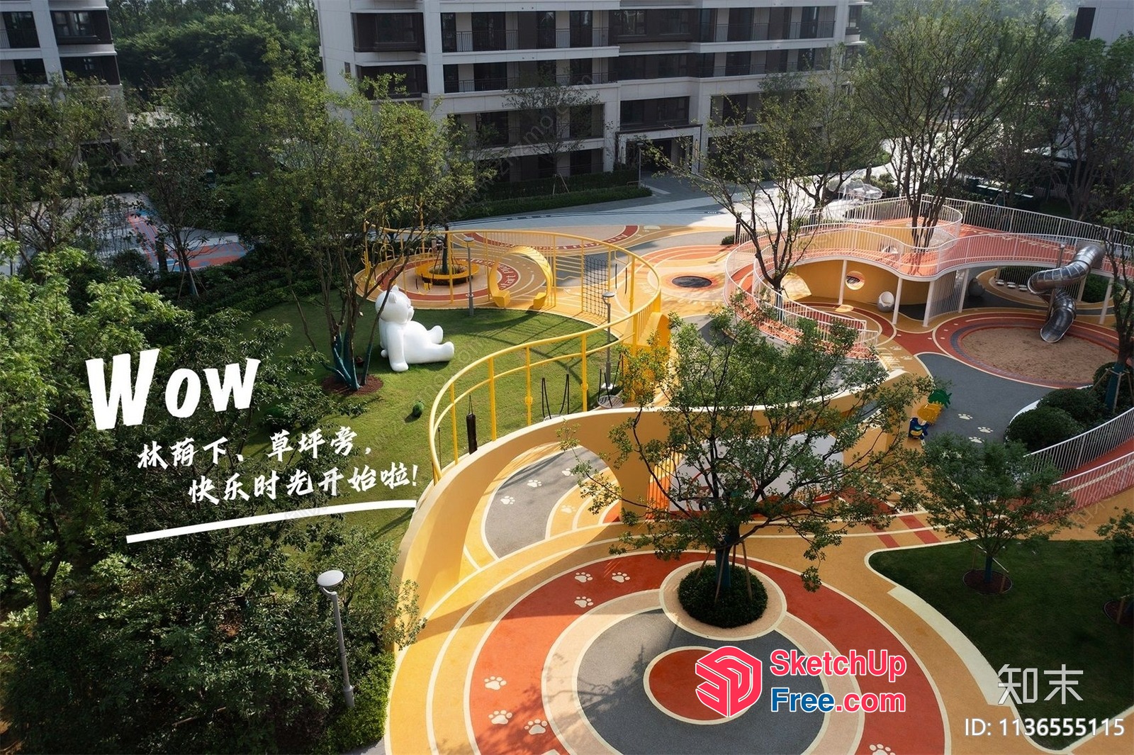 Vibrant Multi-Level Playground With Unique Features 3D SketchUp File