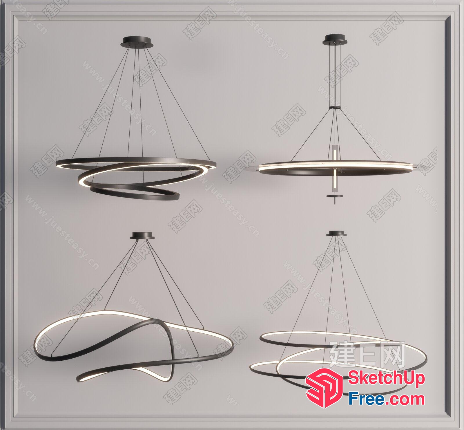 Modern Suspended Light Fixtures For Contemporary Spaces 3D SketchUp File
