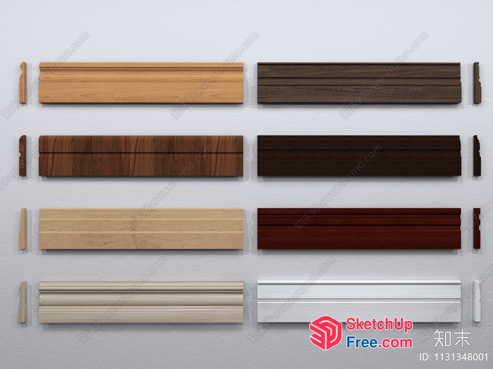 Variety Of Wood And Plastic Moulding Options 3D SketchUp File