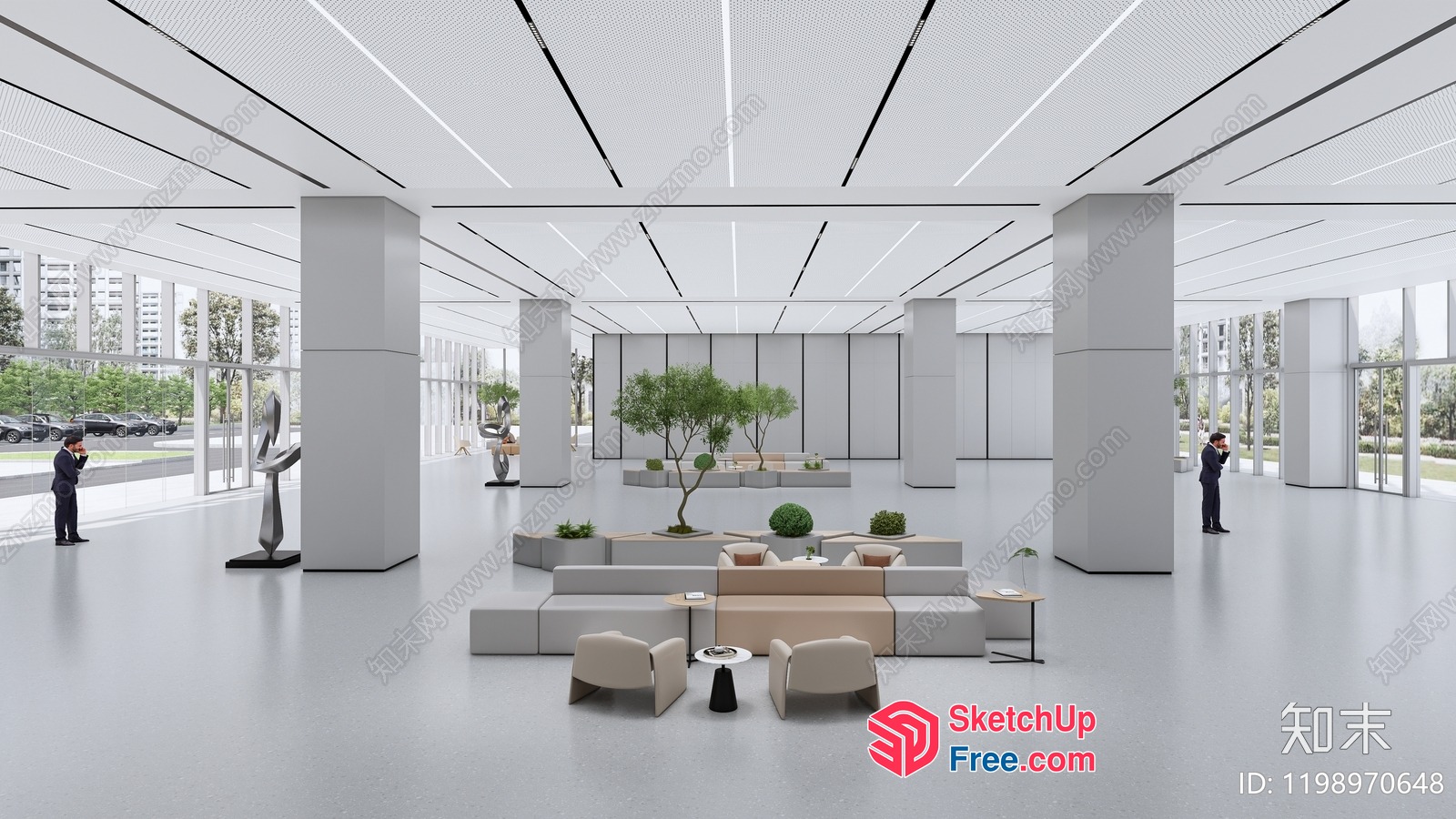 Modern Minimalist Office Interior 3D SketchUp File