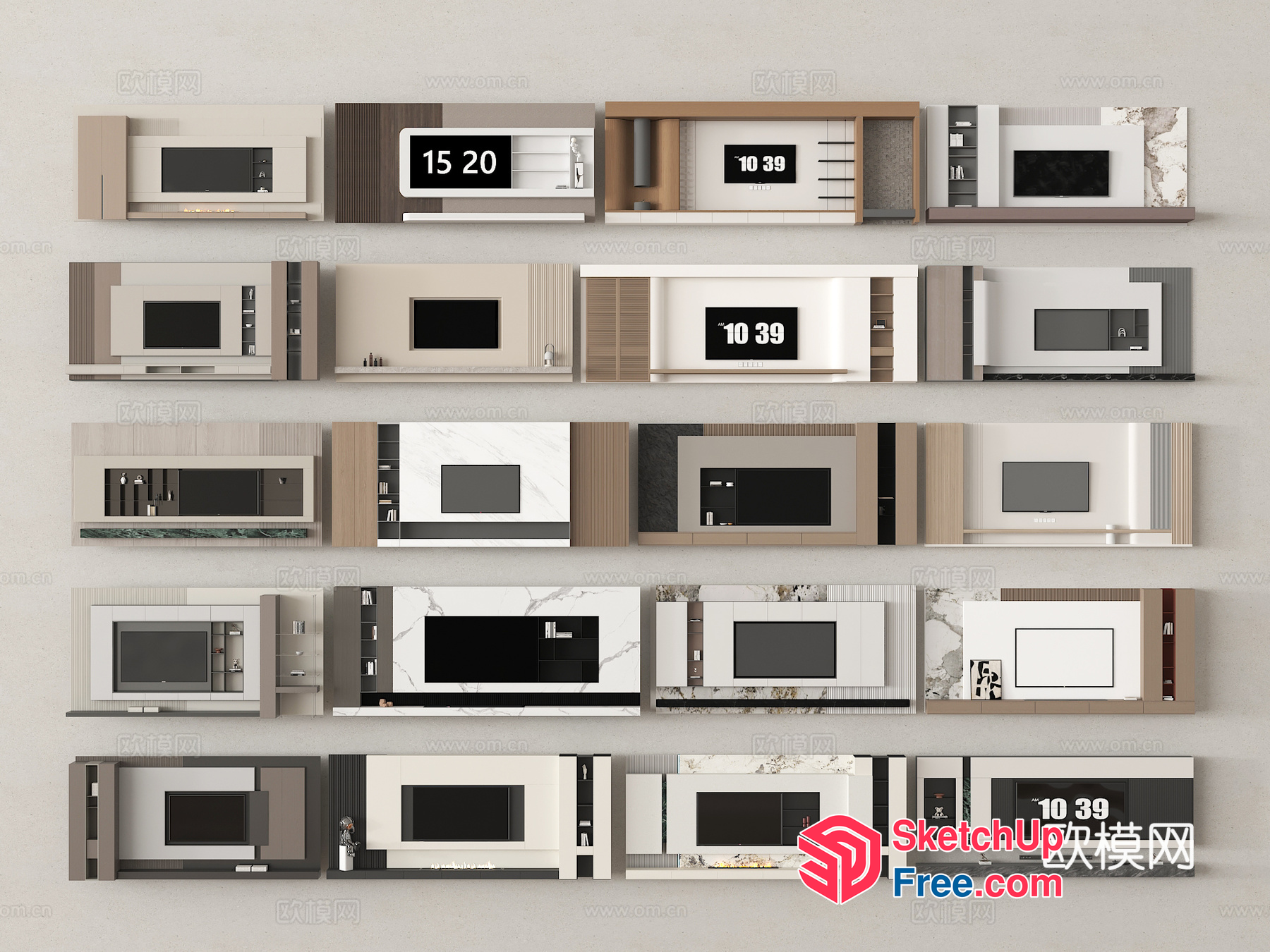 Modern Minimalist Kitchen Interior Design Collection 3D SketchUp File