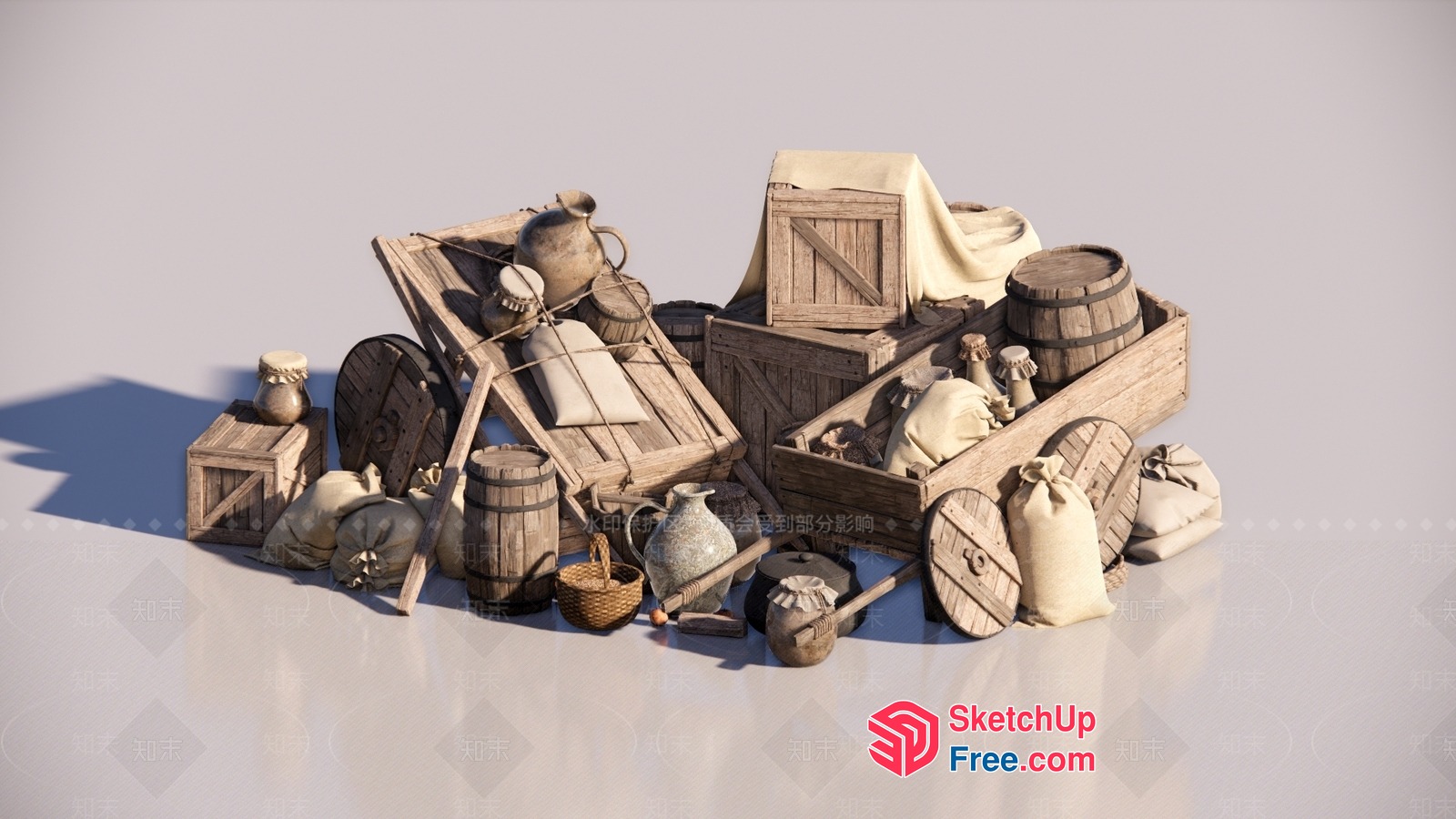 Old-Fashioned Storage Containers And Accessories 3D SketchUp File