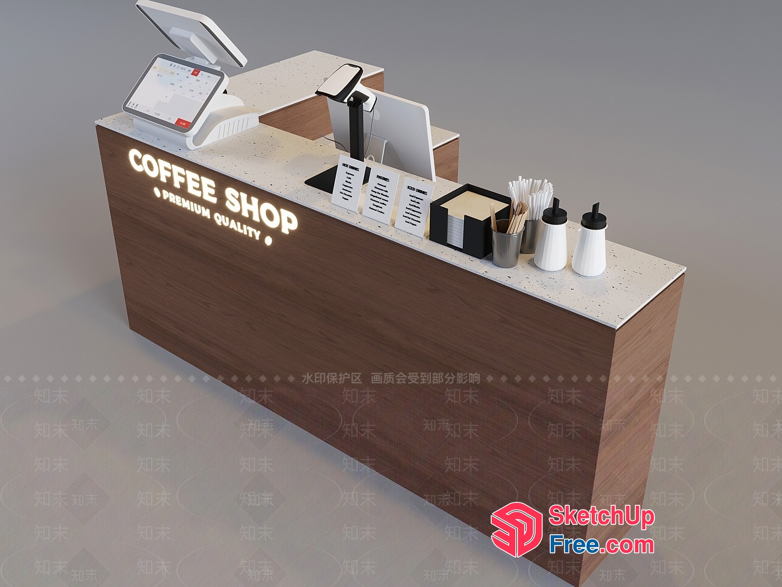 Coffee Shop Premium Quality 3D SketchUp File