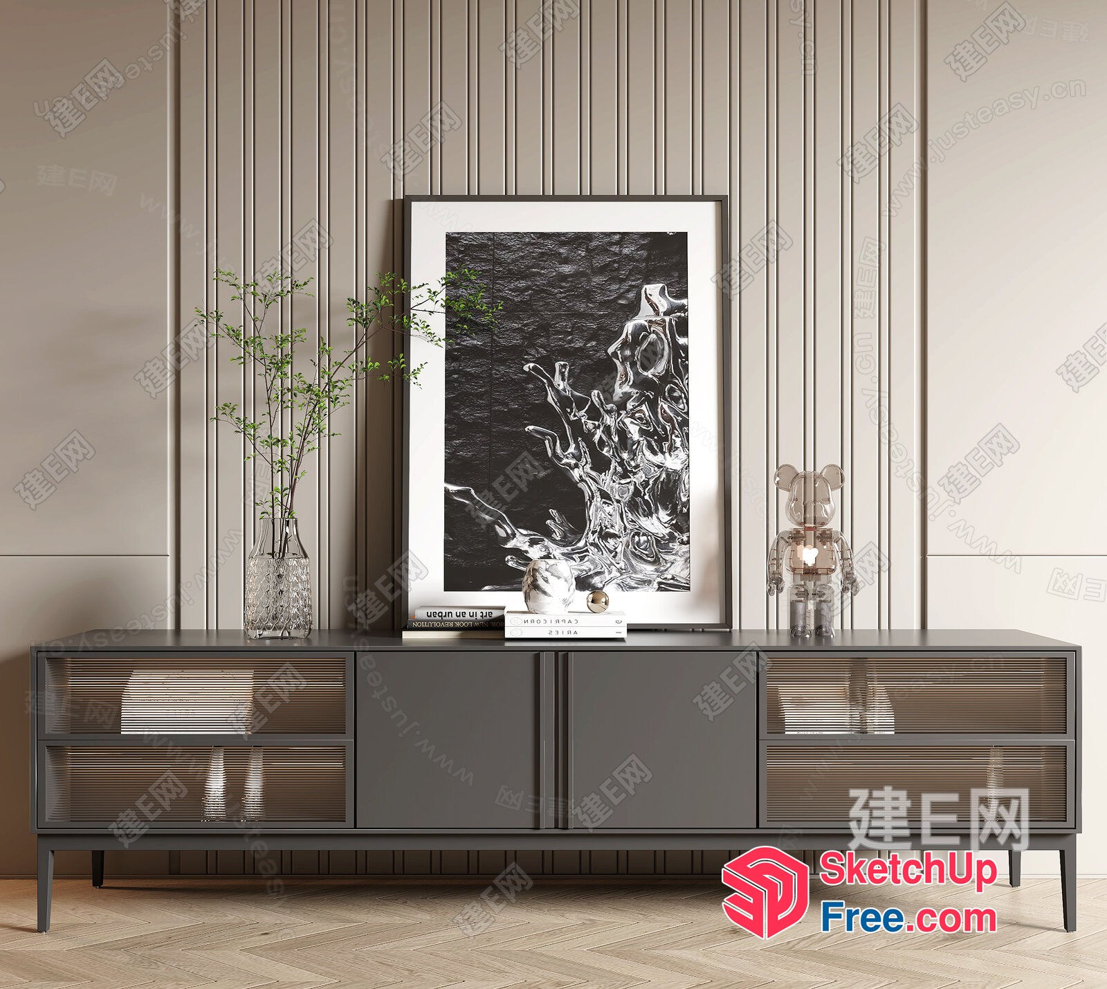 Elegant Modern Furniture And Decor In A Neutral Color Scheme 3D SketchUp File