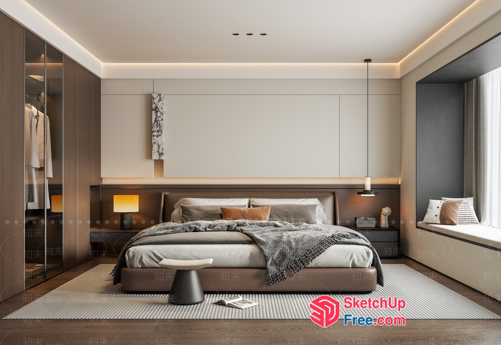 Elegant Modern Bedroom Interior Design 3D SketchUp File
