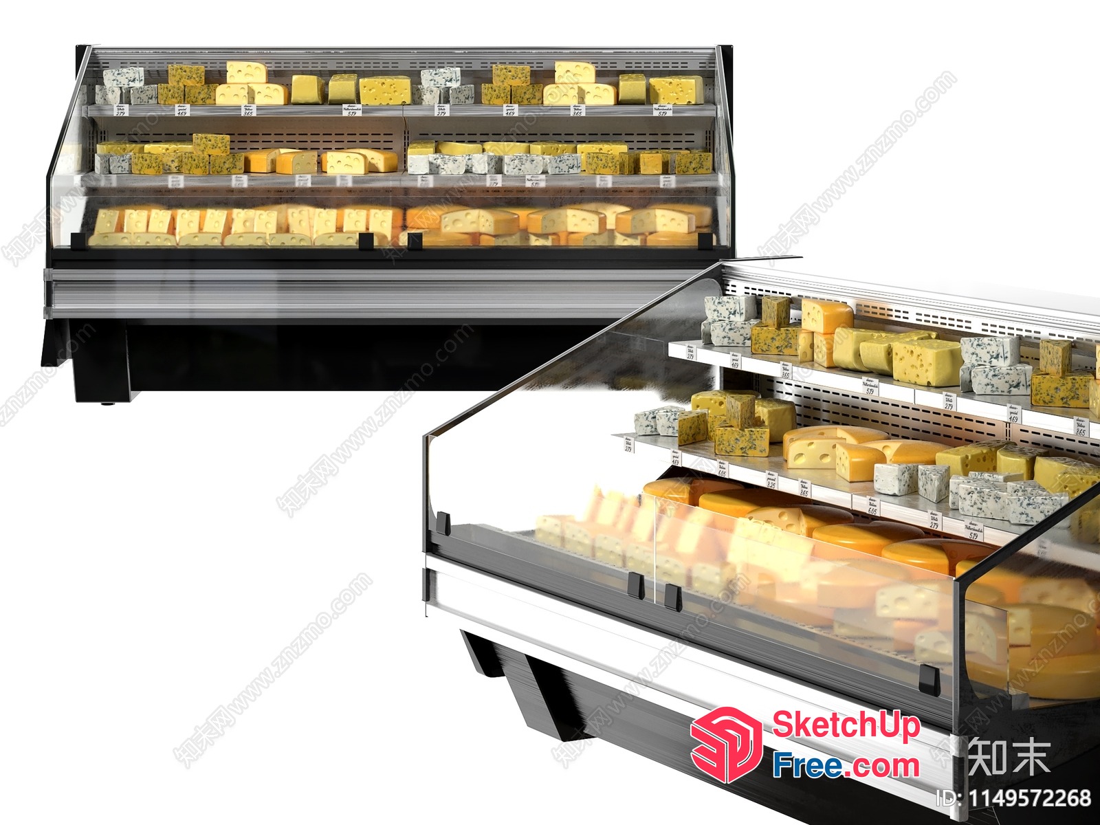 Cheese Display Case With Glass Door And Shelves 3D SketchUp File