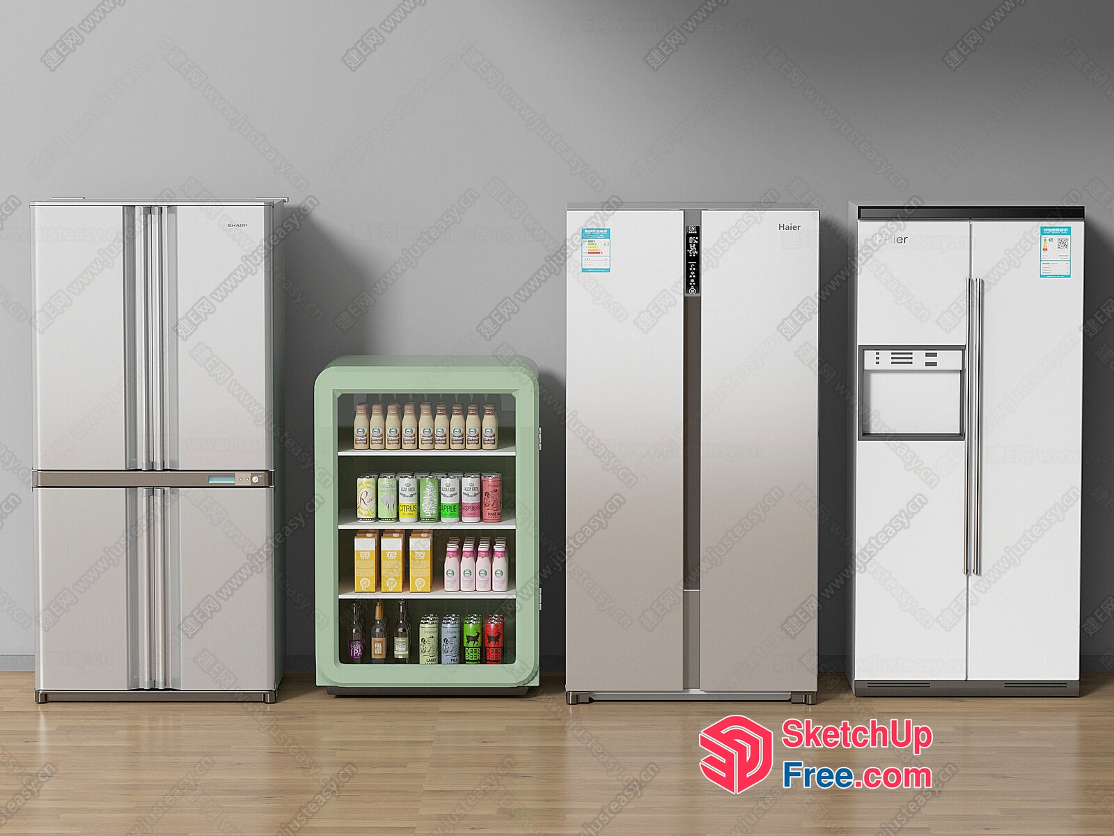 Modern Kitchen Appliances And Mini Fridge 3D SketchUp File