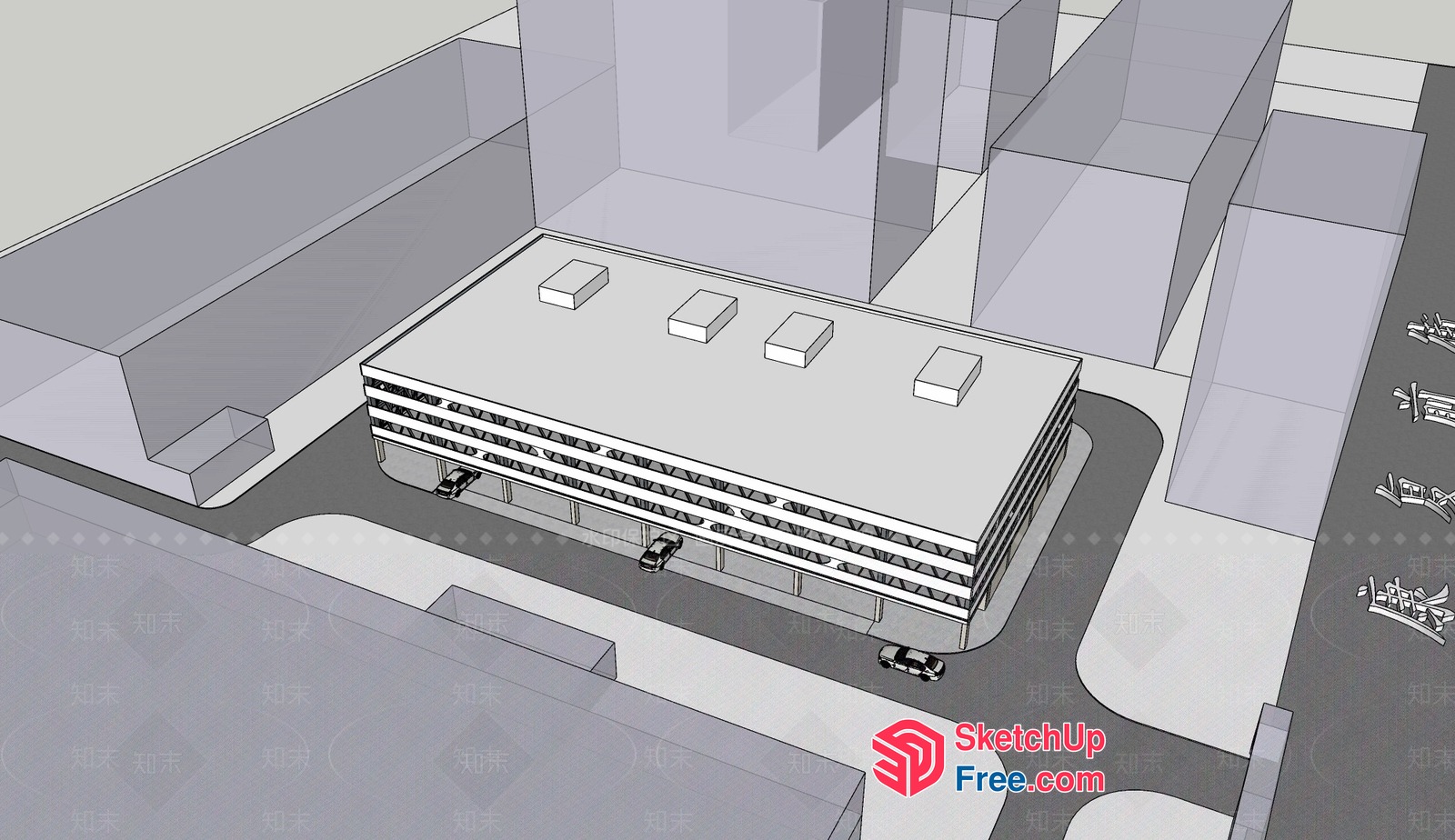 Office Building With A Modern Exterior 3D SketchUp File