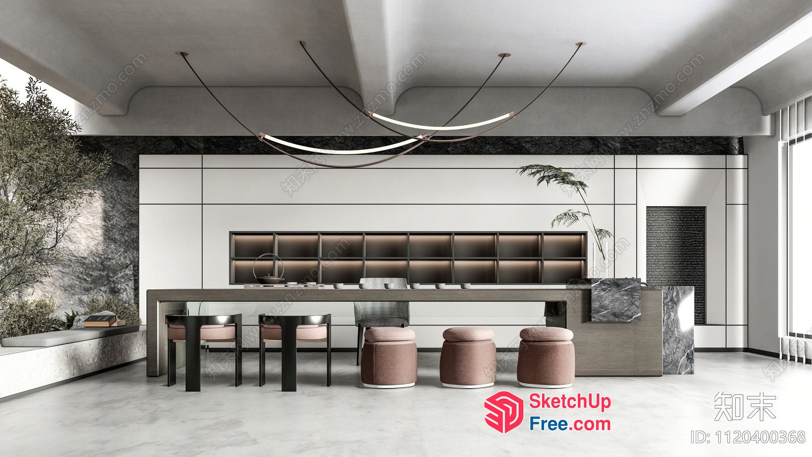 Modern Minimalist Interior Design Office Space 3D SketchUp File