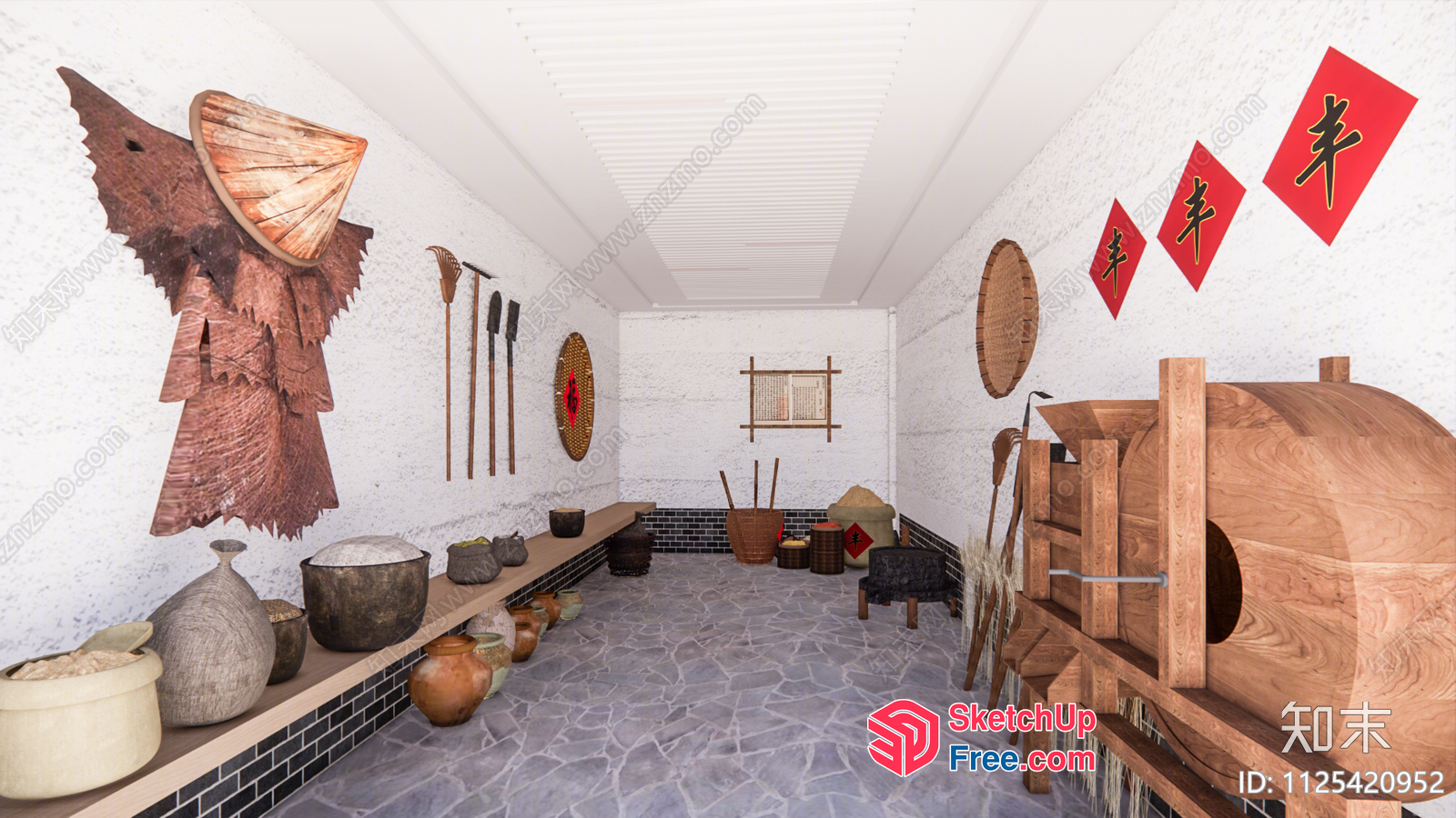 Asian-Style Interior Design 3D SketchUp File