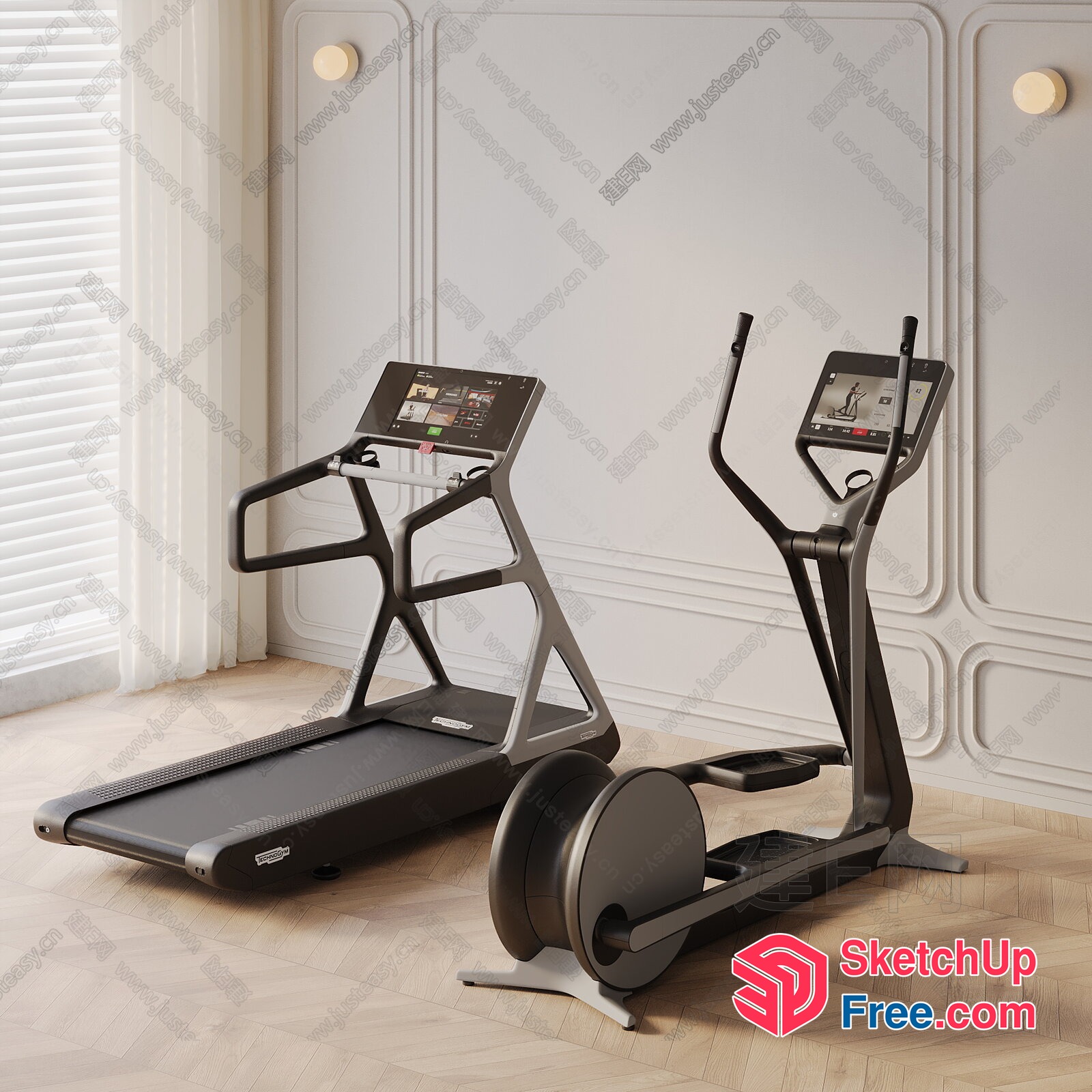 Modern Home Gym Equipment Setup 3D SketchUp File