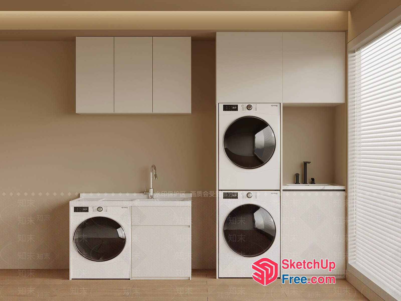 Modern Minimalist Laundry Room Design 3D SketchUp File