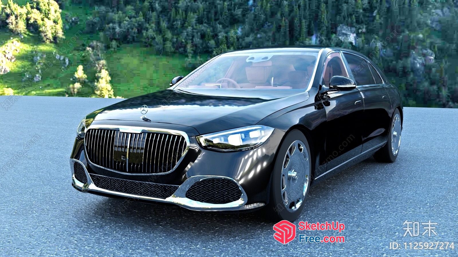 Sleek Black Mercedes-Benz Luxury Sedan 3D SketchUp File