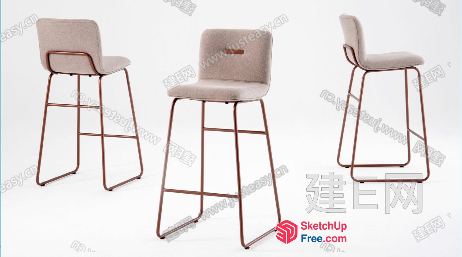 Modern Minimalist Bar Stools 3D SketchUp File