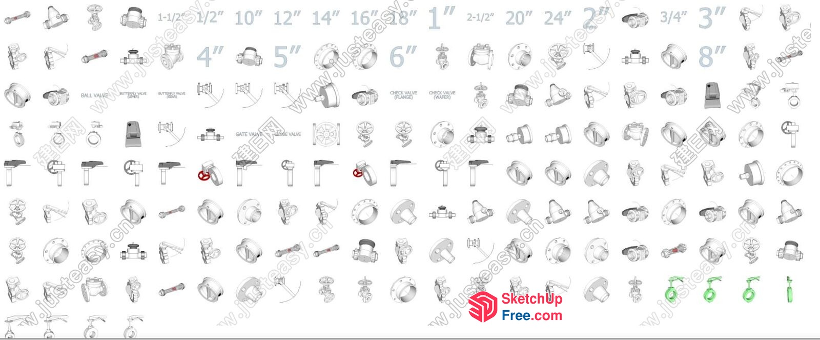 Variety Of Decorative Hardware For Doors And Windows 3D SketchUp File