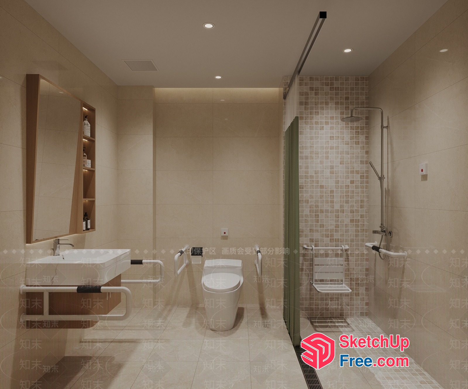 Modern Bathroom With Clean Lines And Neutral Tones 3D SketchUp File