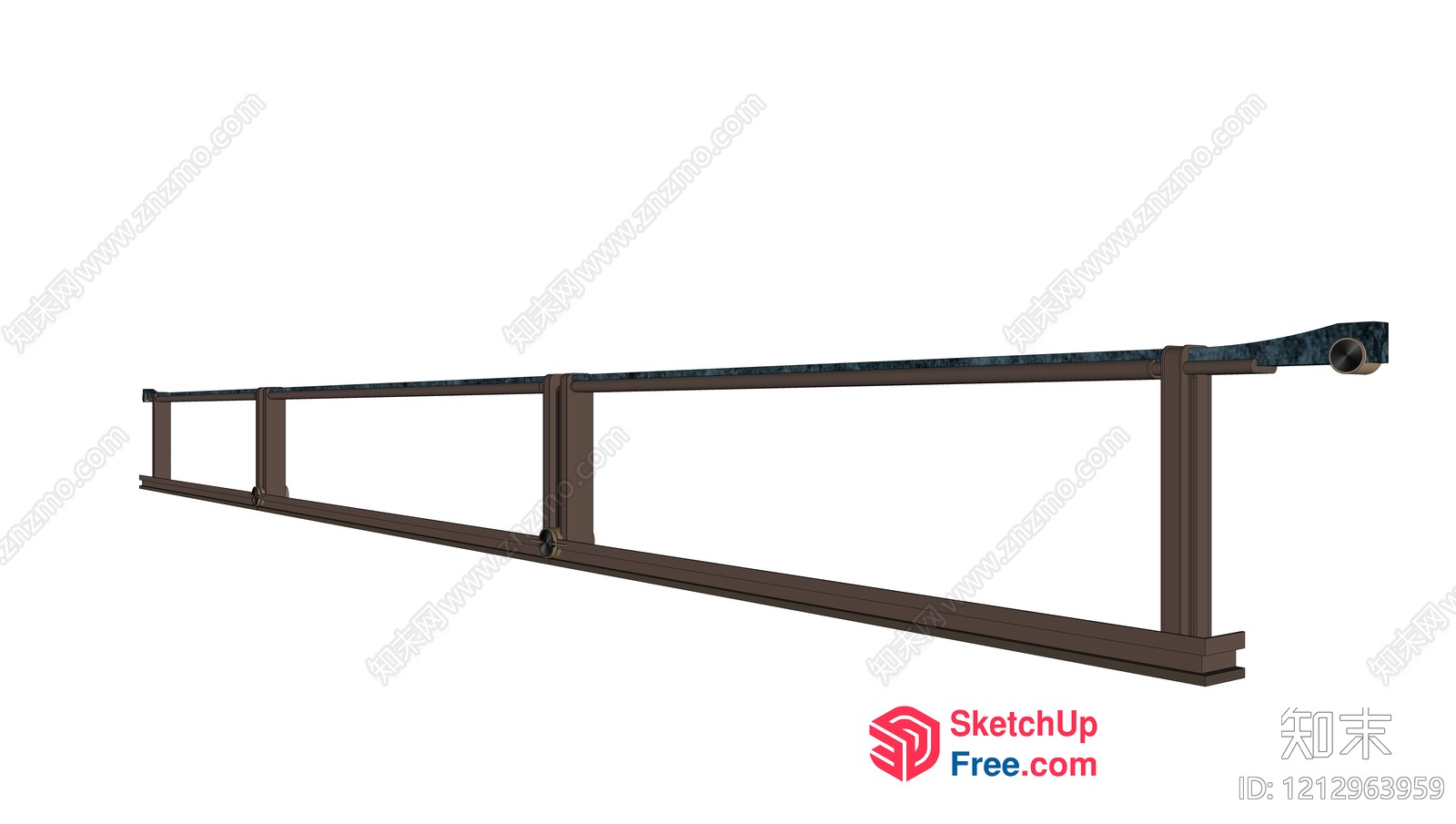 Long Metal Frame Structure 3D SketchUp File