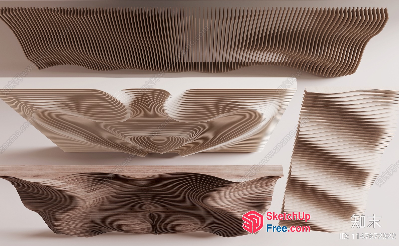 Carved Wooden Decorative Artwork 3D SketchUp File