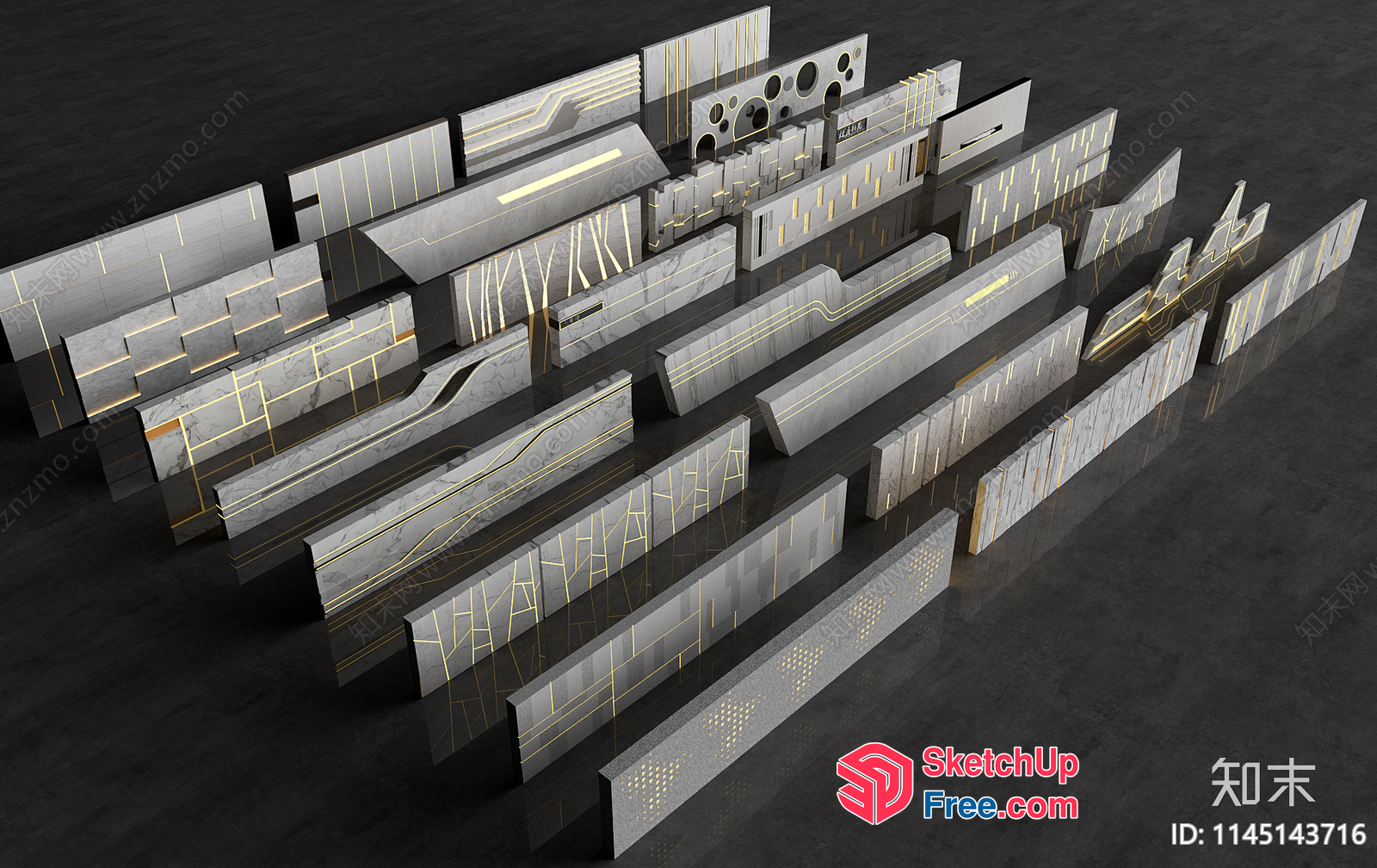 3D Rendered Architectural Elements 3D SketchUp File