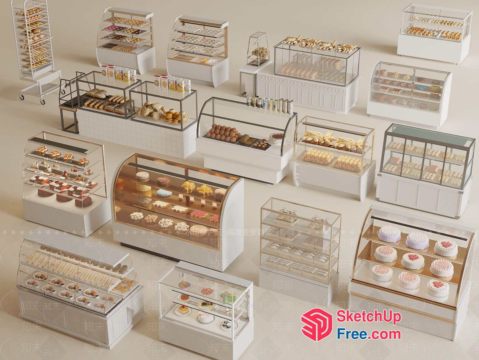 Modern Bakery Display Cases 3D SketchUp File