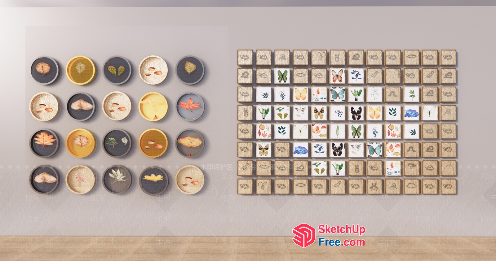 Artistic Display Of Natural Forms And Textures 3D SketchUp File