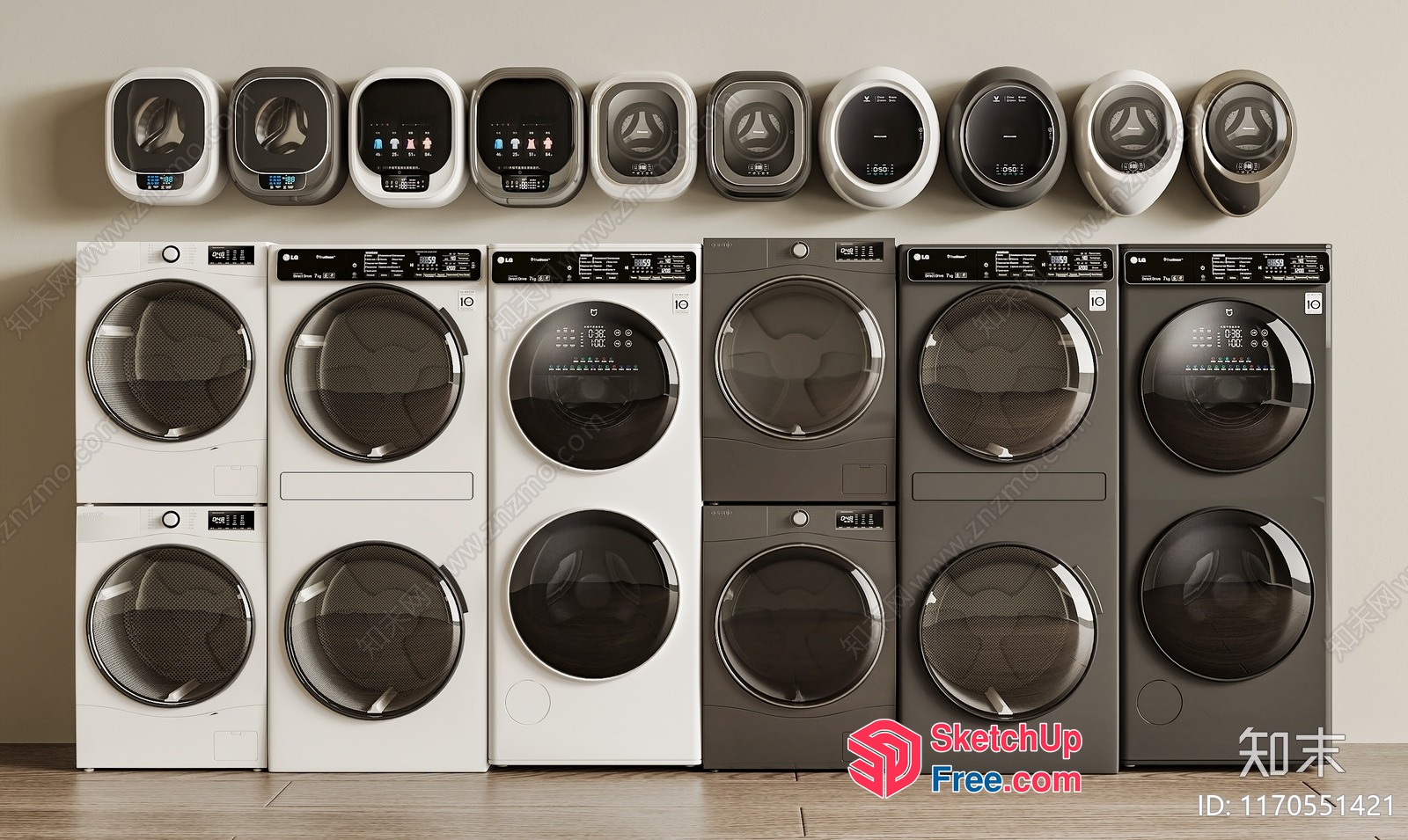 Modern Laundry Room Design With Sleek Appliances 3D SketchUp File