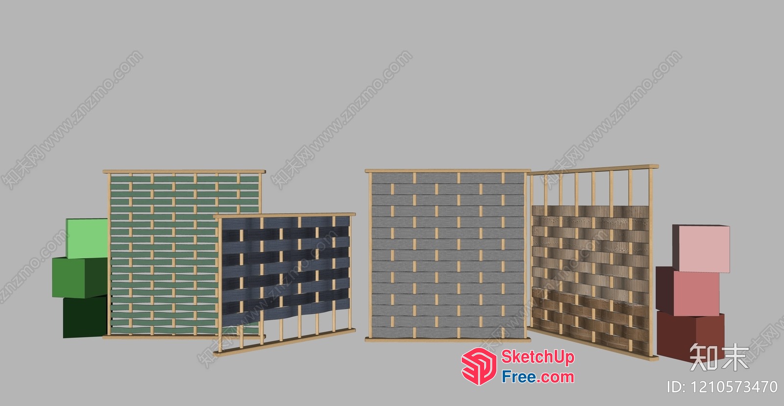 Multi-Colored Partition Screen Furniture 3D SketchUp File