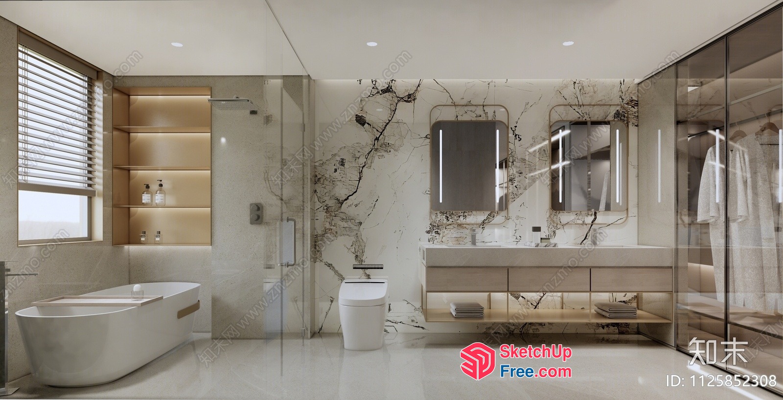 Modern Bathroom With Sleek And Minimalist Design 3D SketchUp File