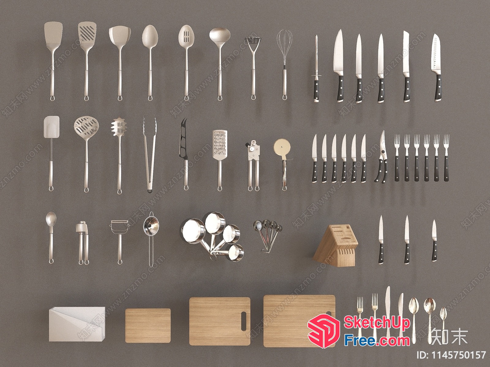Kitchen Utensil And Knife Set 3D SketchUp File