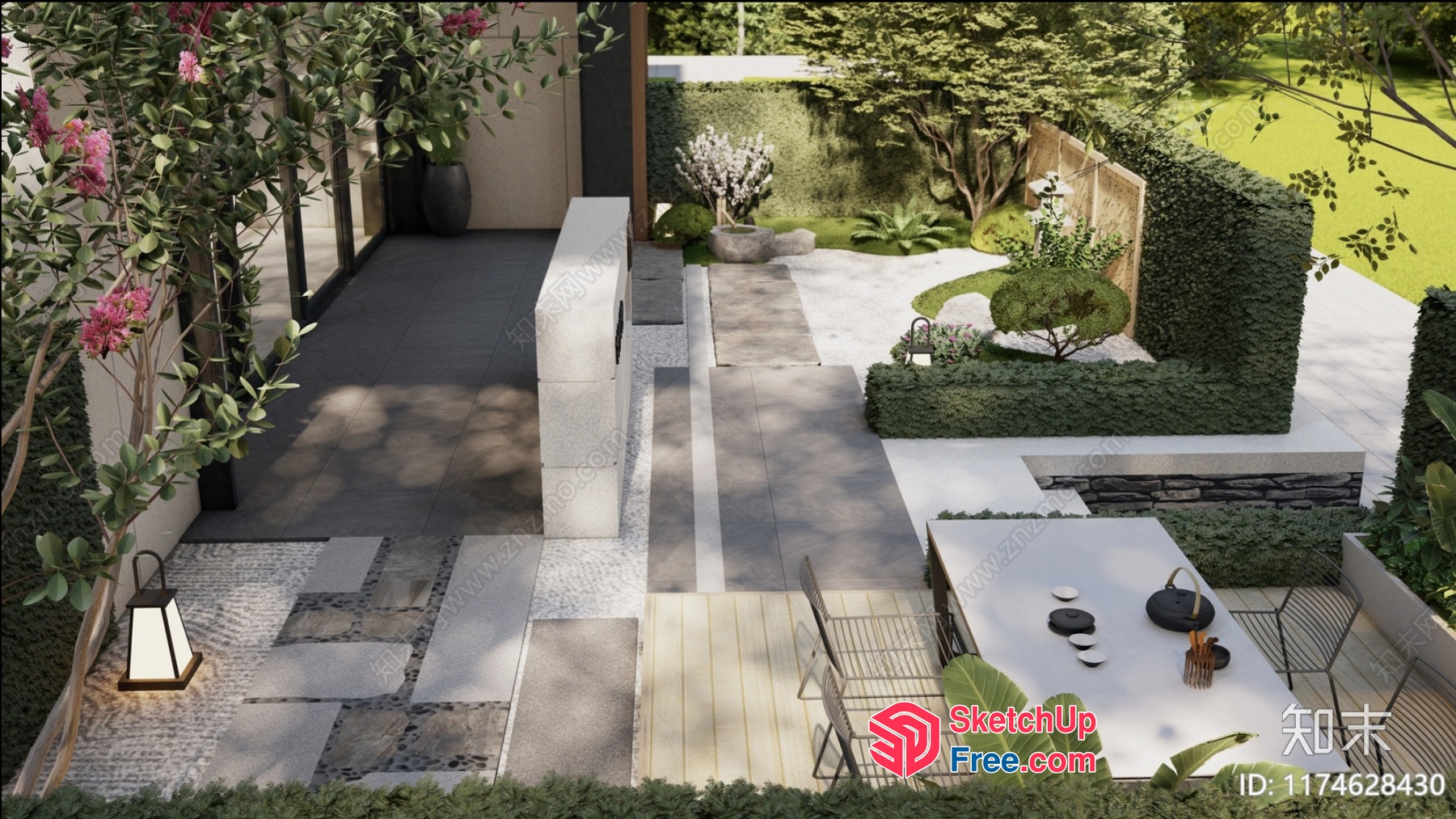 Luxurious Modern Outdoor Living Space With Sleek Furniture 3D SketchUp File