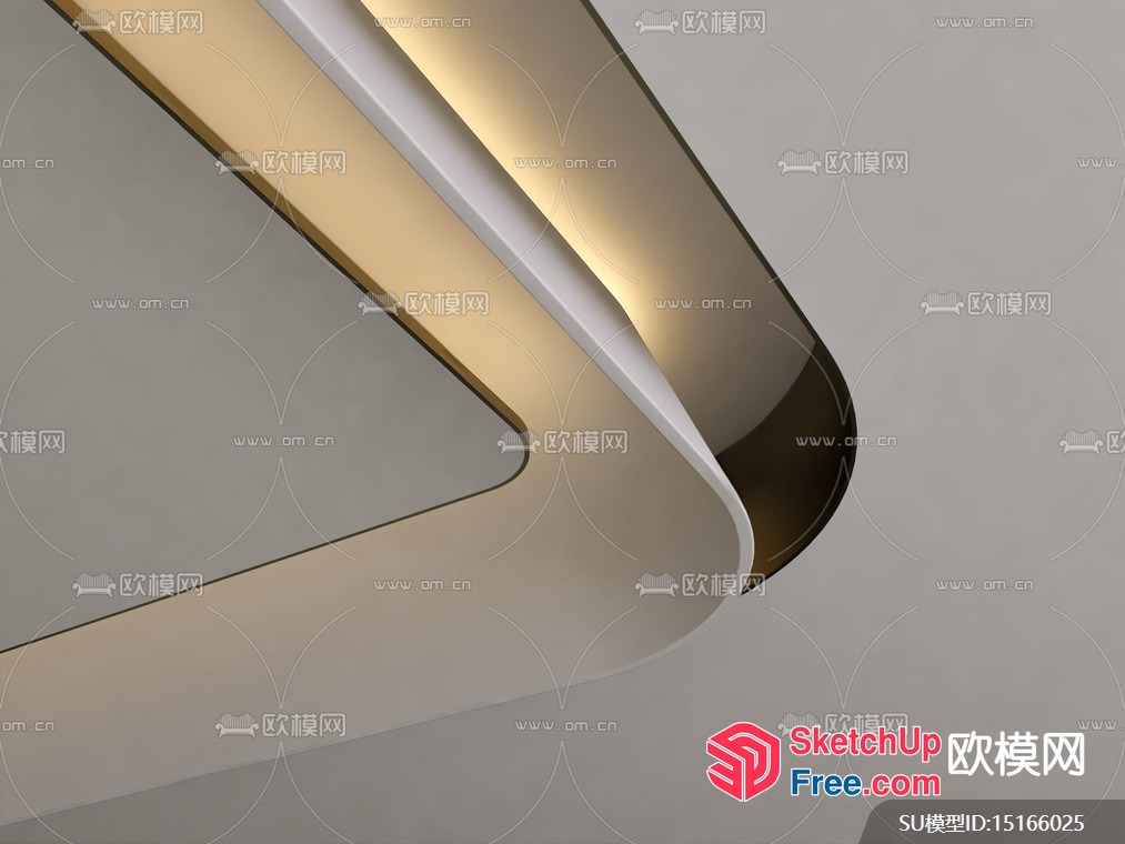 Curved Staircase Interior 3D SketchUp File