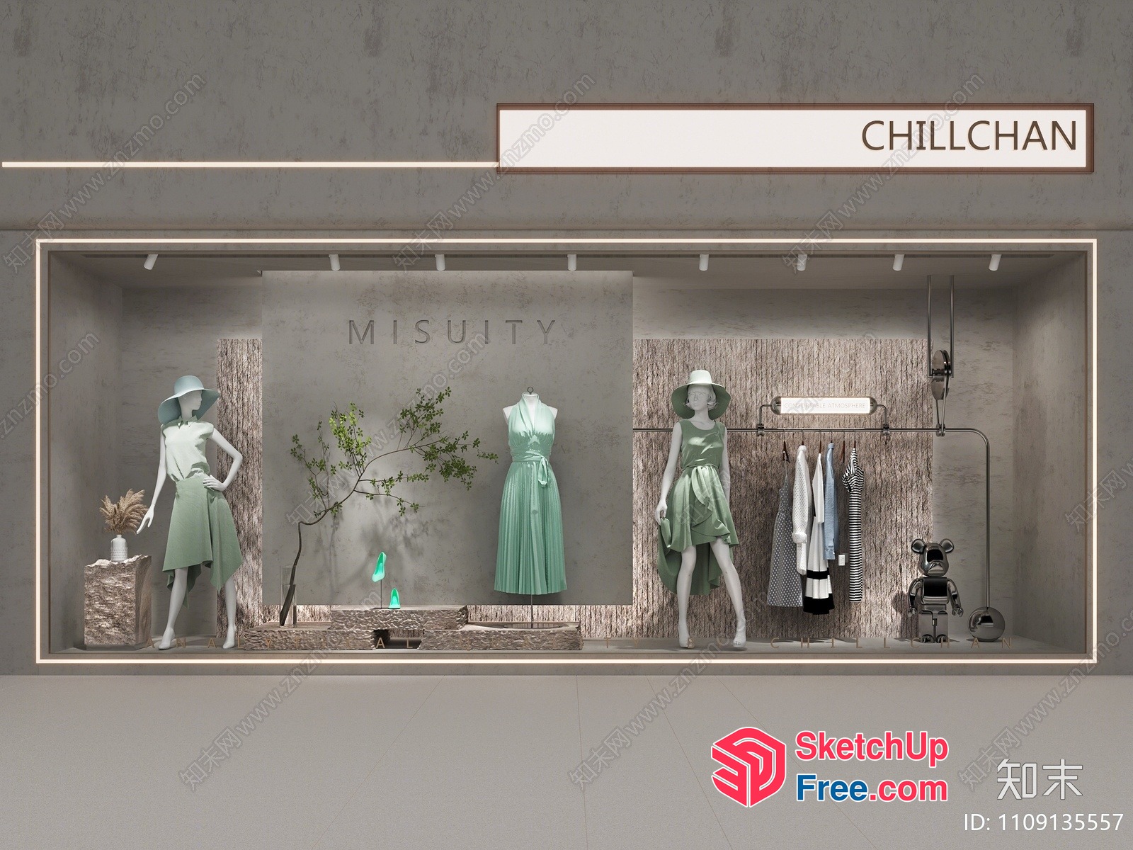 Modern Minimalist Fashion Storefront 3D SketchUp File