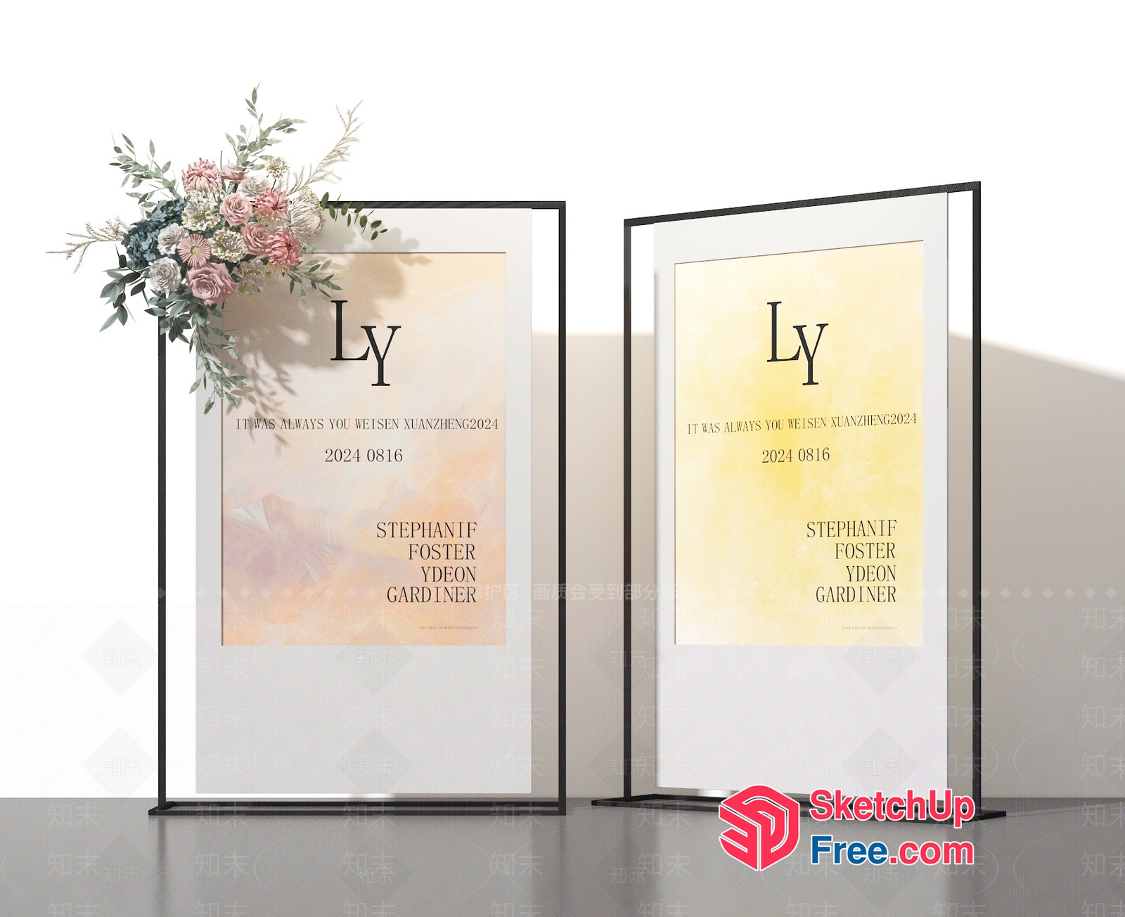 Elegant Wedding Invitation Designs 3D SketchUp File