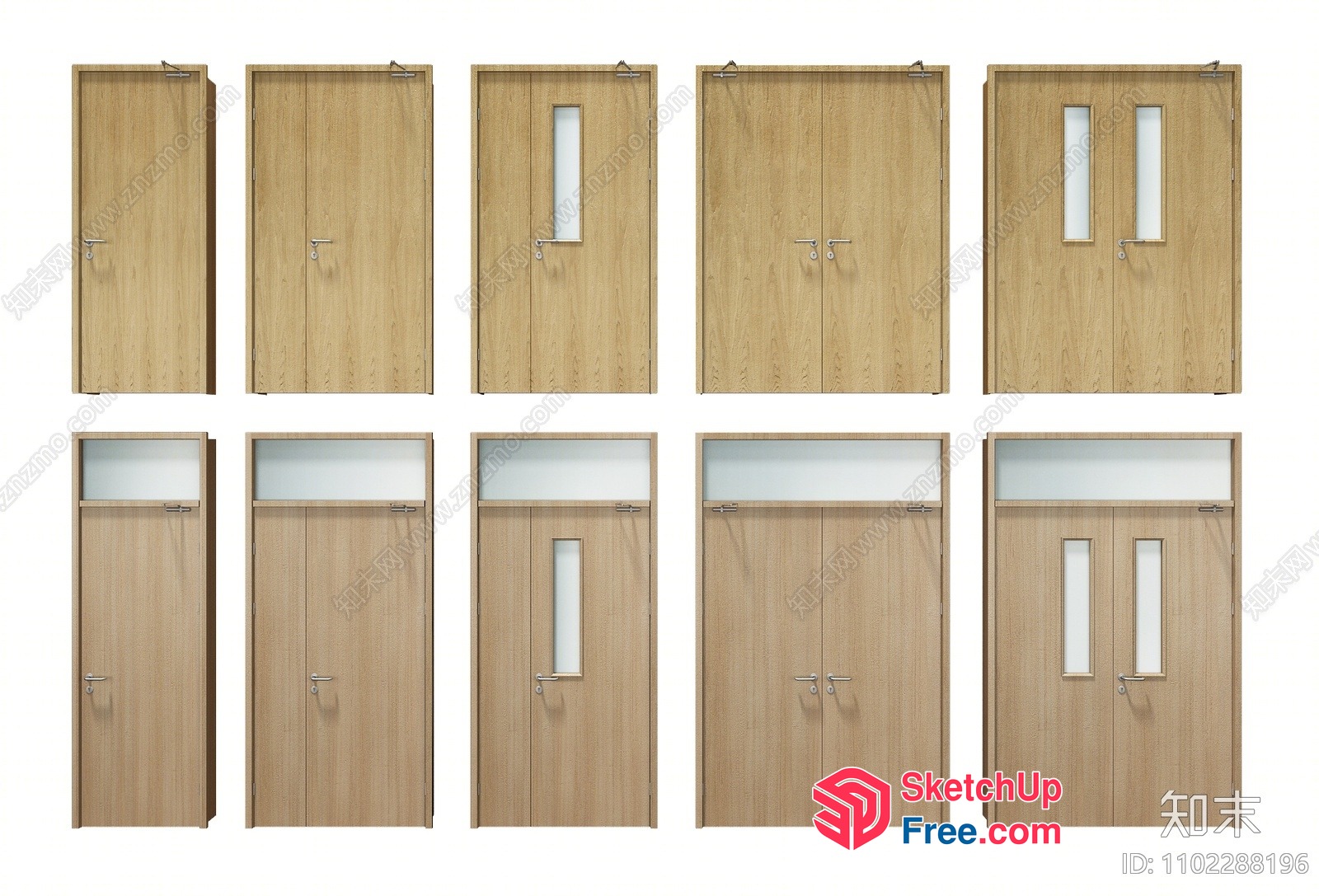 A Collection Of Wooden Doors With Various Designs 3D SketchUp File