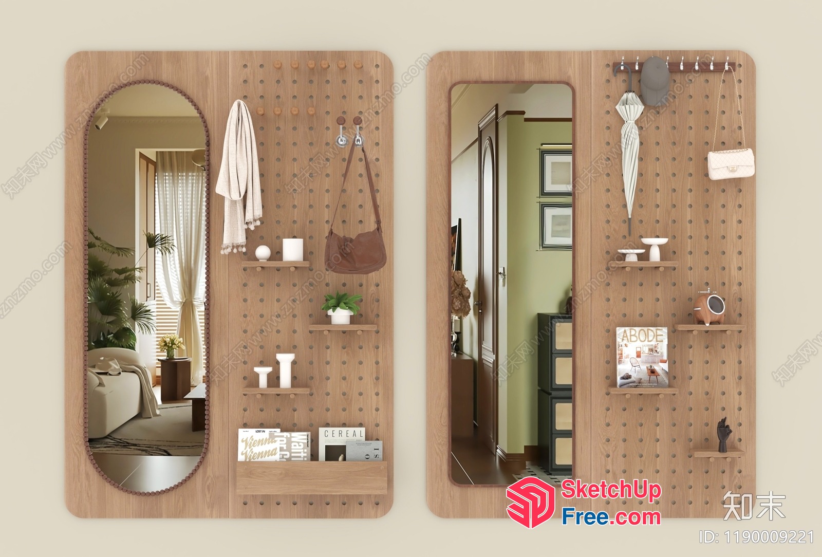 Elegant Home Decor Mirror And Shelf Combination 3D SketchUp File
