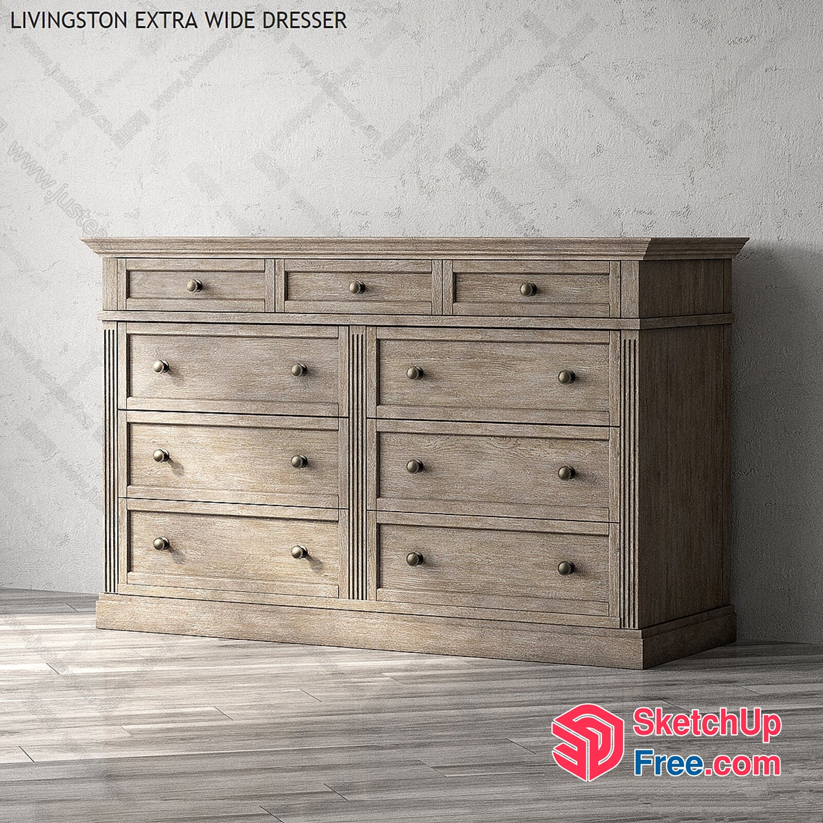 Elegant And Modern Dresser With Plenty Of Storage 3D SketchUp File