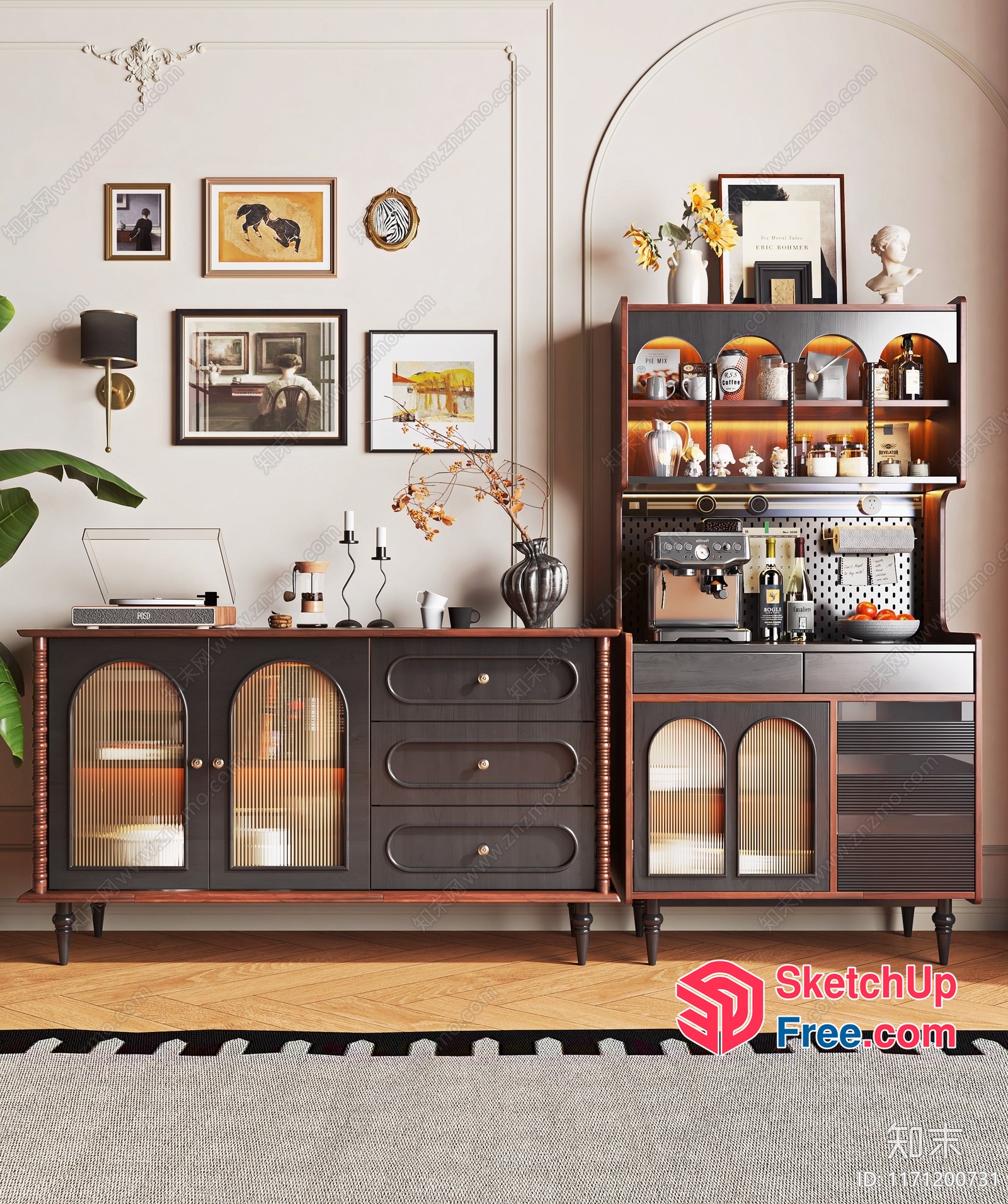 Elegant Mid-Century Modern Furniture And Decor 3D SketchUp File