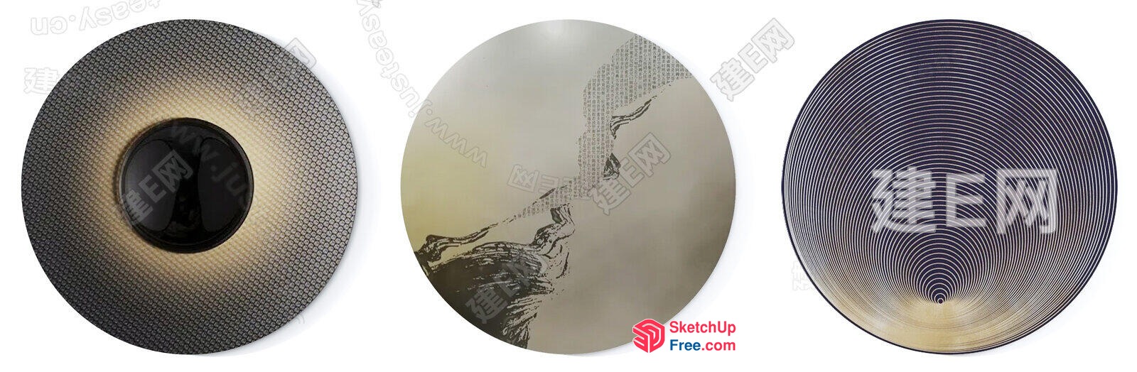 Modern Circular Decorative Elements 3D SketchUp File