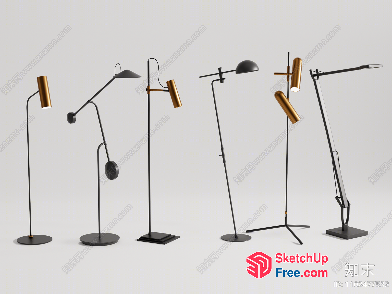 Modern Minimalist Standing Lamps Collection 3D SketchUp File
