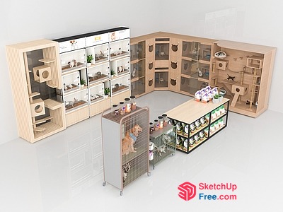3D Animal Room Furniture Set 3D SketchUp File
