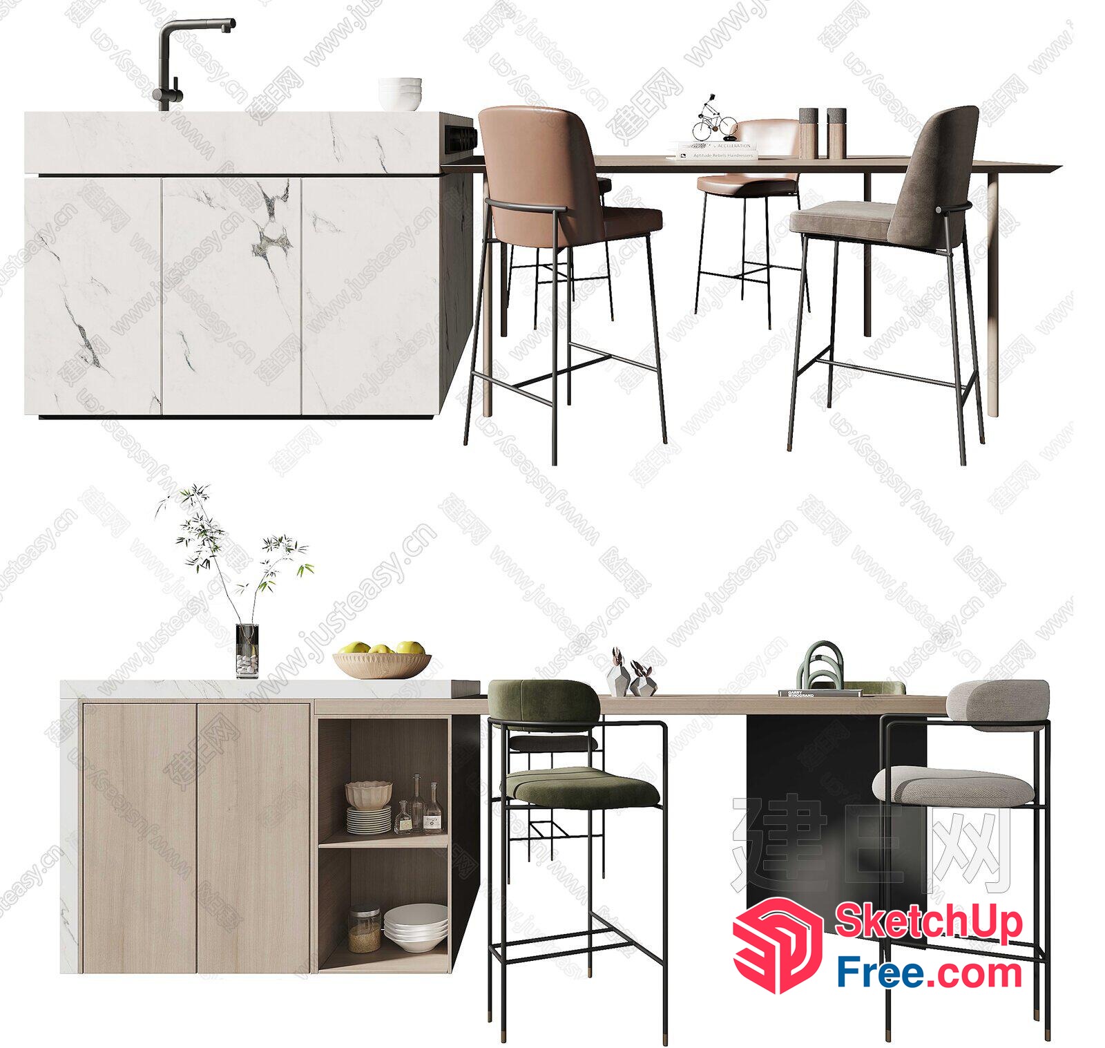 Modern Minimalist Kitchen Interior Design 3D SketchUp File