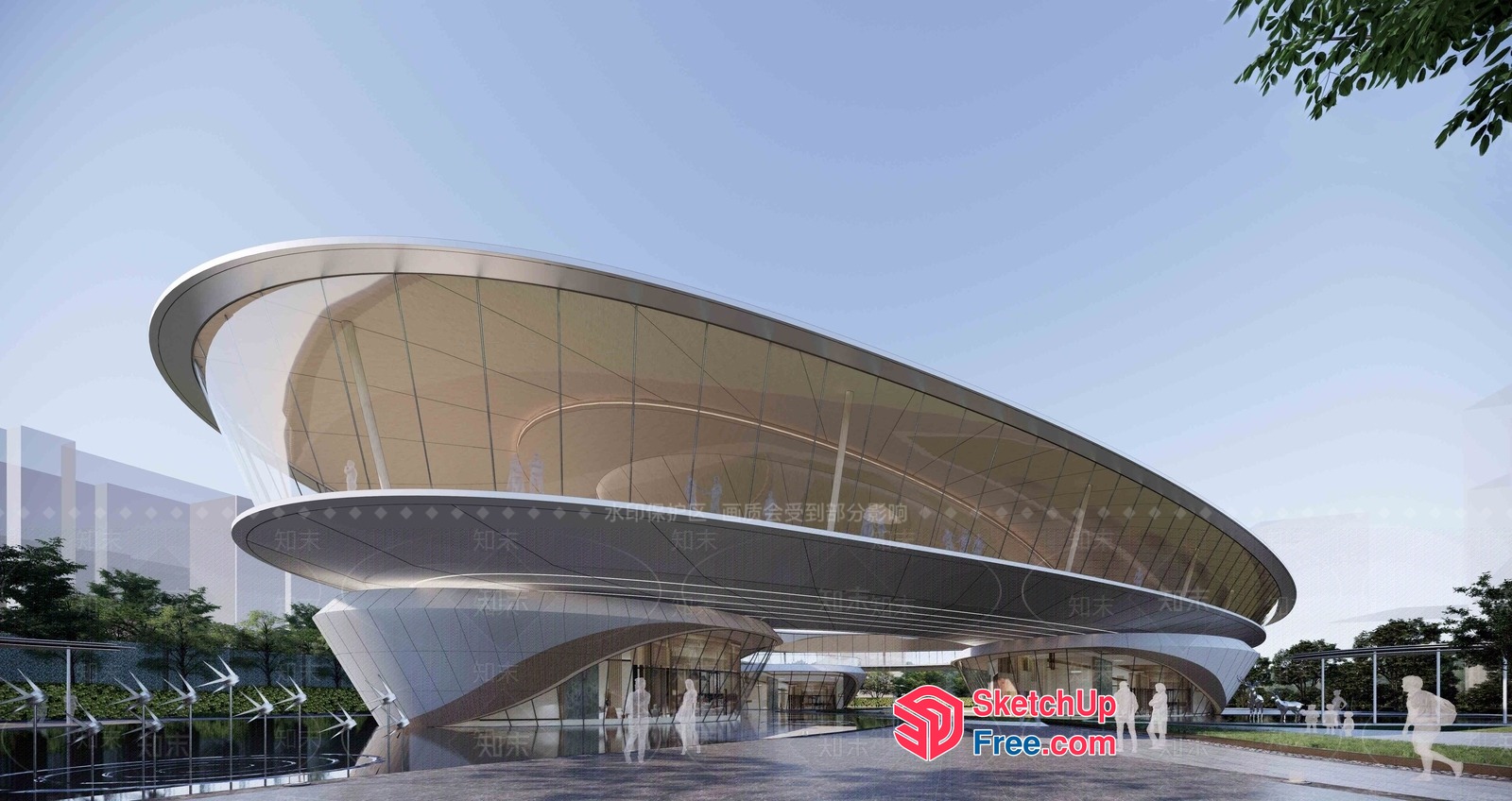 Futuristic Space Capsule-Inspired Office Building 3D SketchUp File