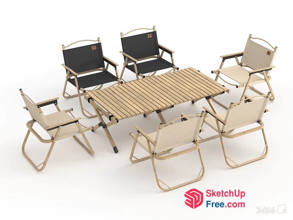 Outdoor Folding Furniture Set 3D SketchUp File