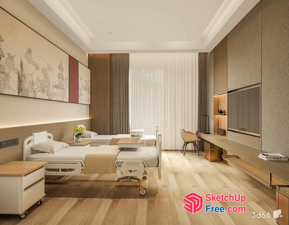 Modern Hospital Room Interior 3D SketchUp File