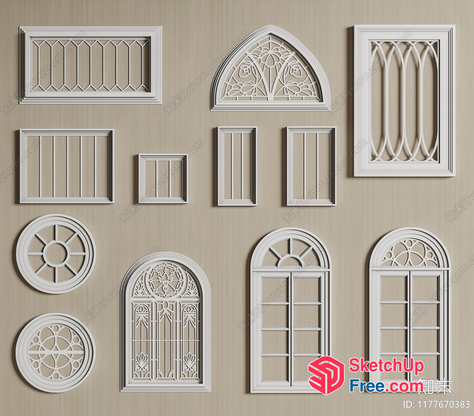 Decorative Windows And Doors Collection 3D SketchUp File